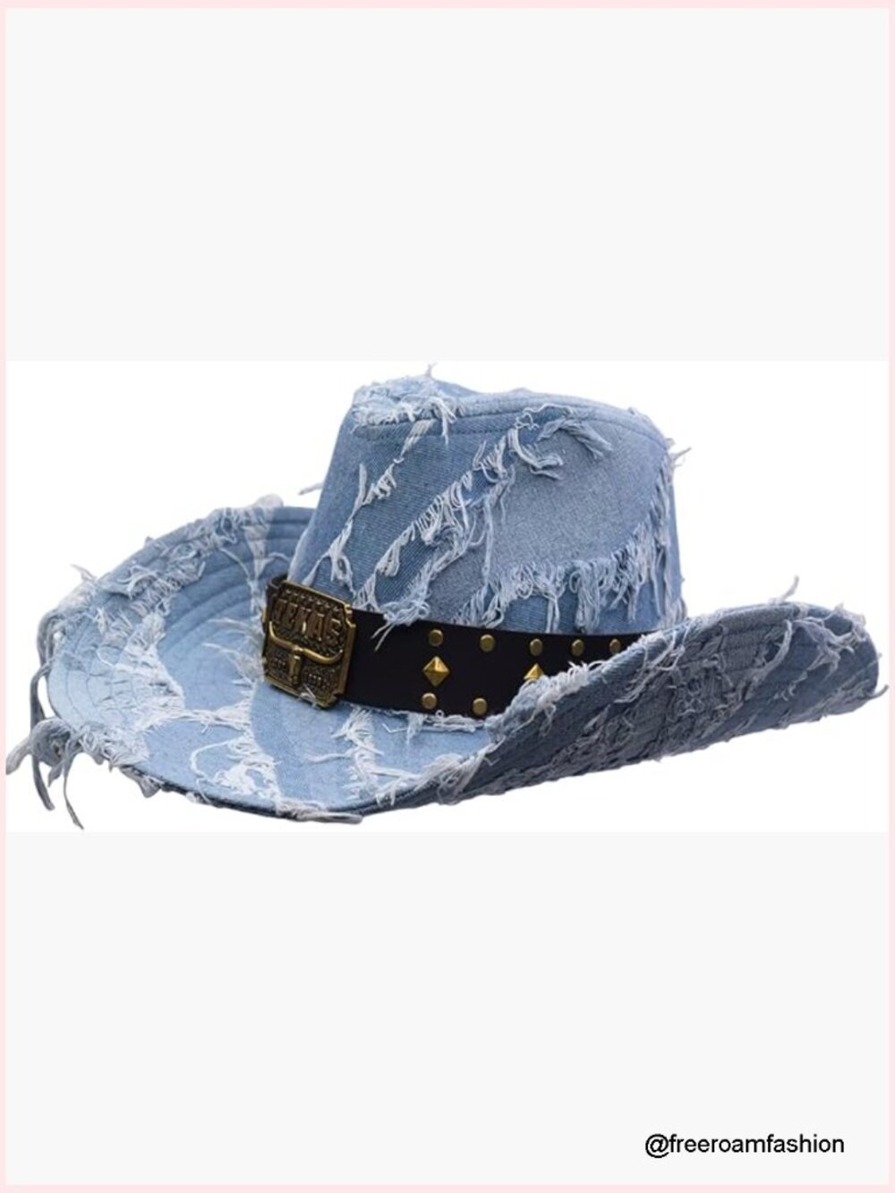 Western Cowboy Hat with Buckle Belt Shapeable Wide Brim Outback Hat